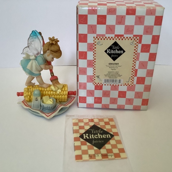 My little kitchen fairies corn on the cob buttering corn figurine 400-4989 - Picture 1 of 5